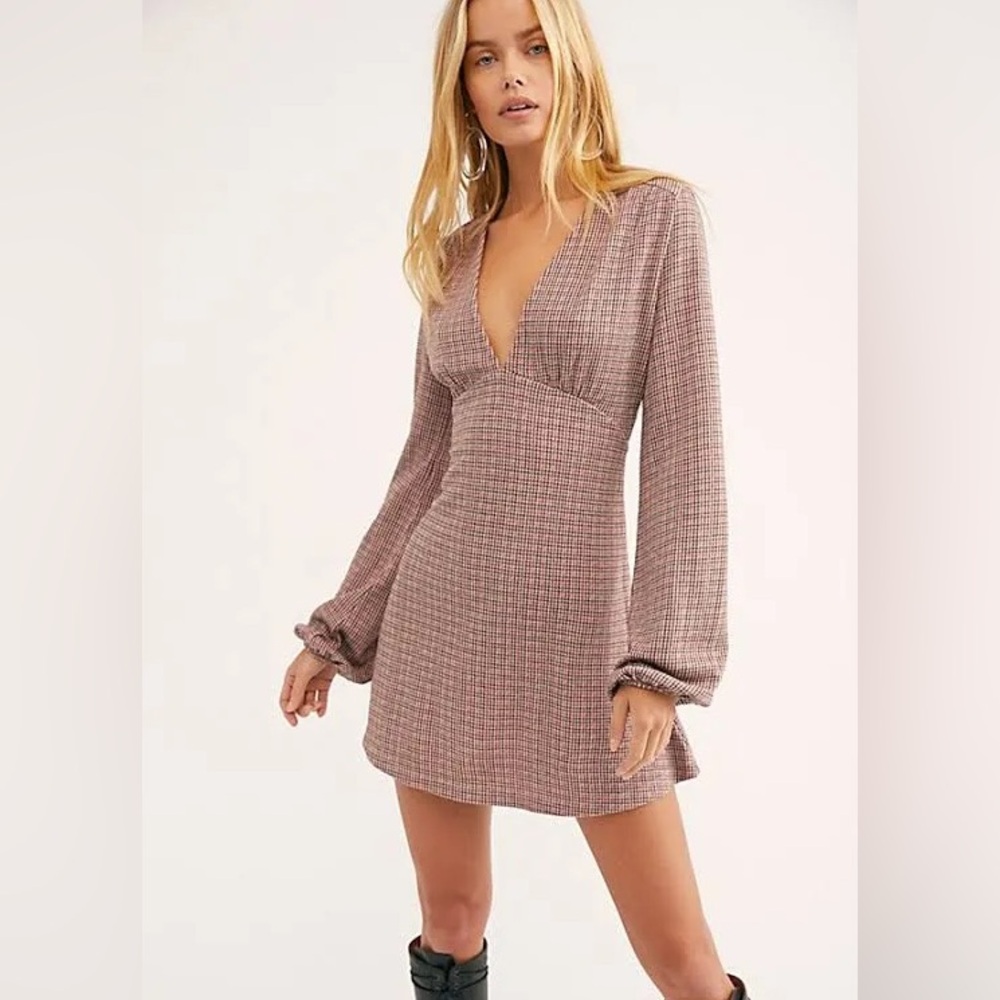Free People Selin Long Sleeve Mini Dress - Small
